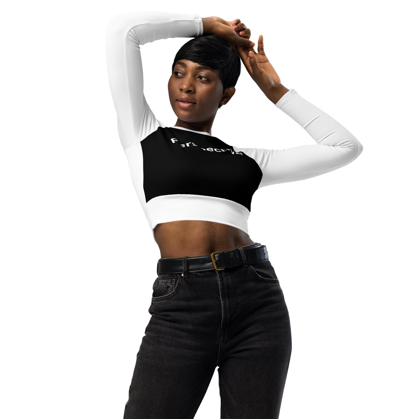 Recycled long-sleeve crop top