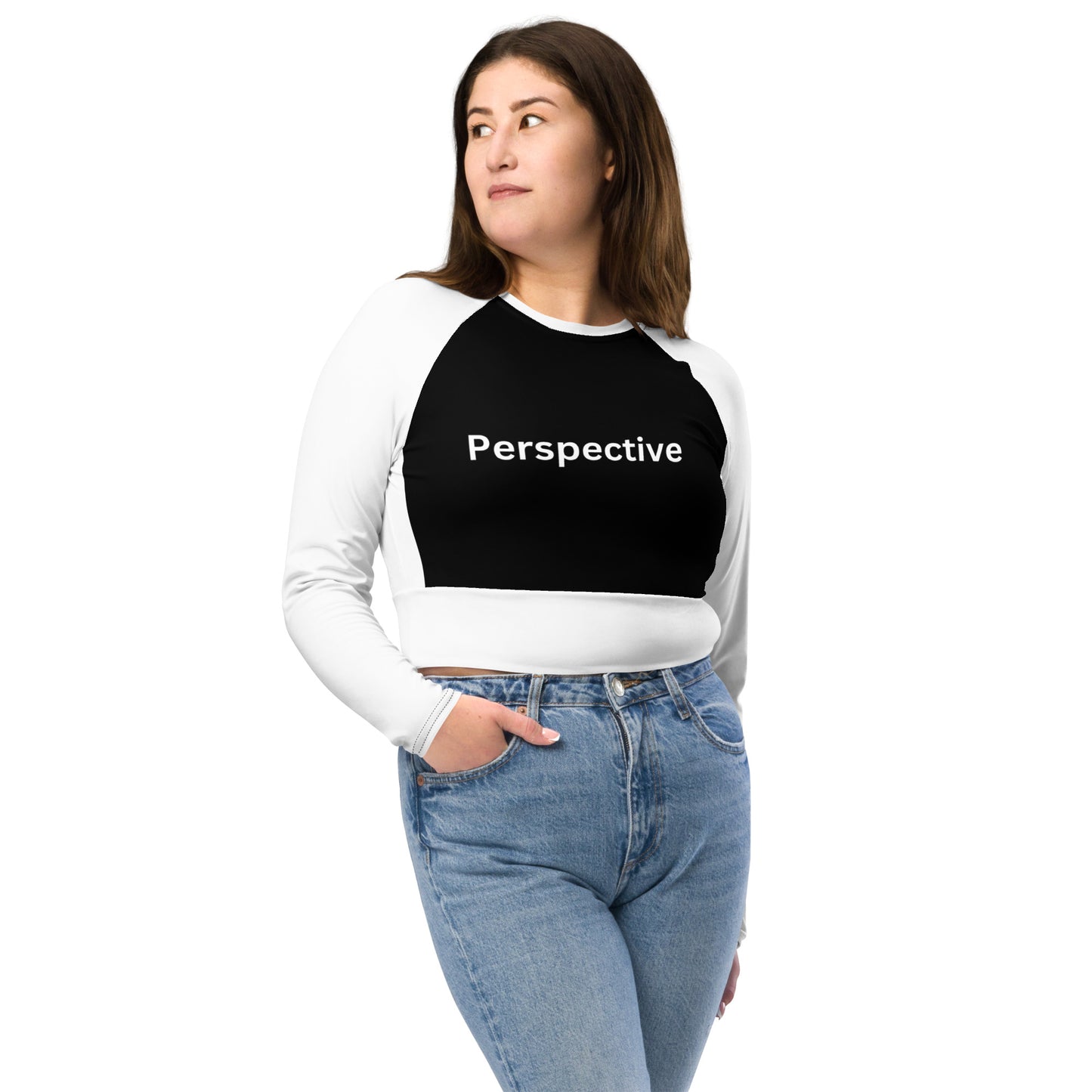 Recycled long-sleeve crop top